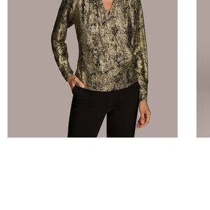 Donna Karan Black and Gold Top